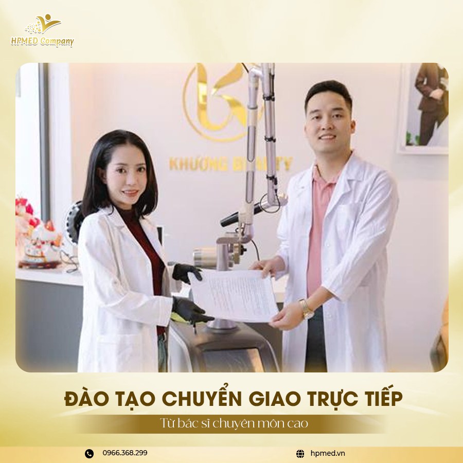 Đào tạo chuyển giao công nghệ máy thẩm mỹ tại Khương Beauty với bác sĩ hướng dẫn trực tiếp