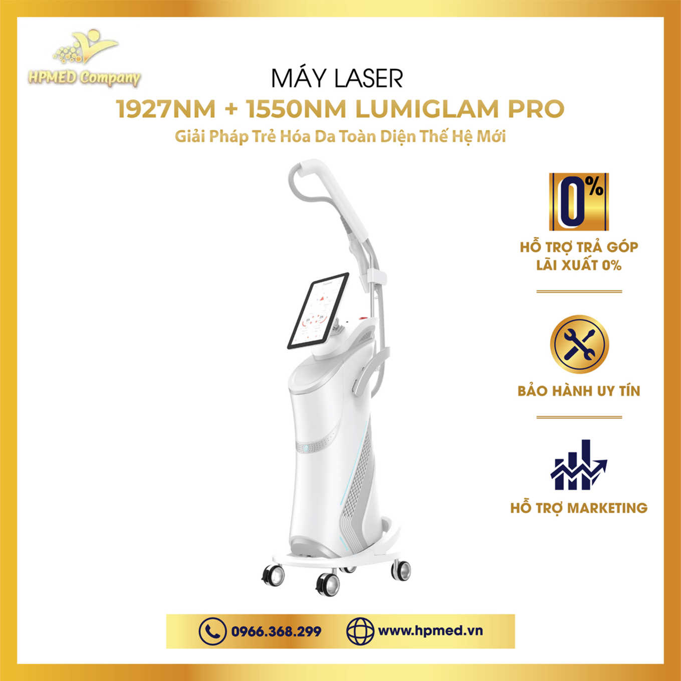 Máy Laser 1927nm + 1550nm LumiGlam Pro – Giải Pháp Trẻ Hóa Da Toàn Diện Thế Hệ Mới