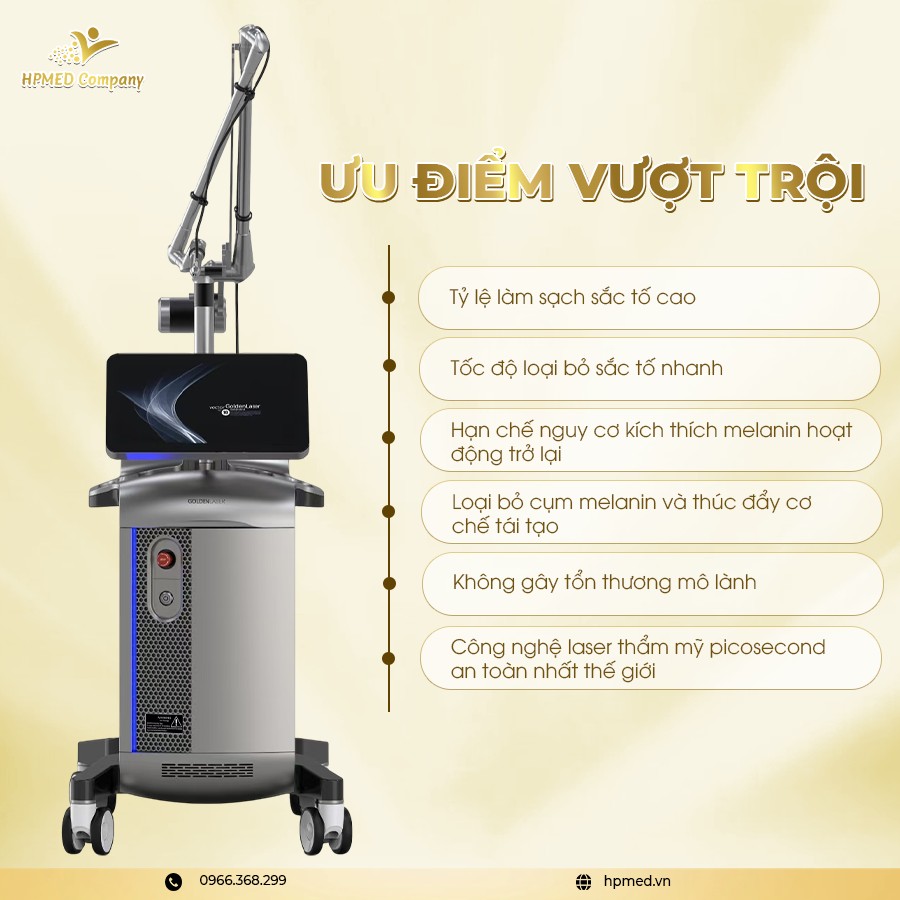 Máy trị nám laser thẩm mỹ picosecond HPmed công nghệ cao dùng điều trị sắc tố da và xóa nám